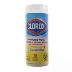 Clorox Disinfecting Crisp Lemon Wipes, Kills 99.9 of Viruses and Bacteria- 35 Wet Wipes