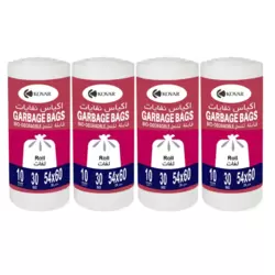 Heavy Duty Bio-Degradable Garbage Bags (54cmX60cm) - White - Pack of 4