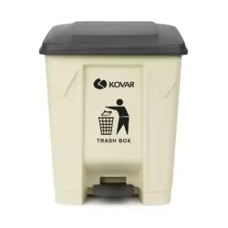 Kovar Waterproof And Sturdy Pedal Operated Trash Can Bin With Gray Lid For Indoor And Outdoor Use- 30Ltr