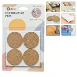 Italo Multifunction Felt Furniture Cork Pads For Protecting Floors And Surfaces- 4pcs