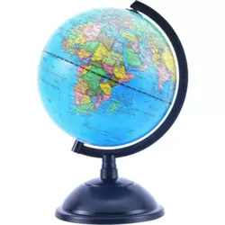 World Globe Map with Stainless Steel Arc and Base- 20cm