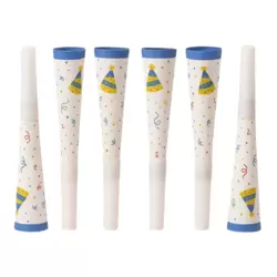Party Fun Paper Horn Musical Party Blowers In Birthday Themed- 6pcs