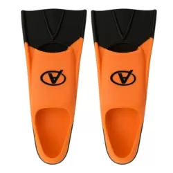 Learn Swimming Flippers Rubber Fins Full Foot Pocket Fins For Safe Swim- Orange