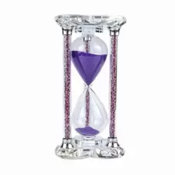 Elegant Glass Decoration Hour Glass Sand Timer 15 Minutes- Purple
