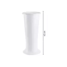 Long Plastic Flower Pot with Stand for Home and Office Decoration, White, Size- 42cm