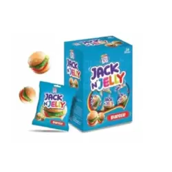 Jack N Jelly Mini Burger Shaped Chewy Candy In Fruits Flavor- 24X14gms