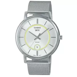 Casio MTP-B120M-7AVD Classic Analog Wrist Watch With Mesh Chain Strap- Silver