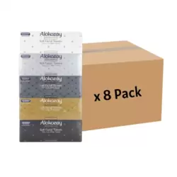Alokozay 2 PLY Bulk 5 Box Soft Facial White Tissues 170 Sheets- 8 Pack