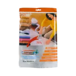 Vacuum Plastic Storage Bag Reusable Vacuum Seal Bag For More Space- 50X60cm
