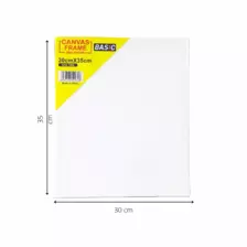 Basic Art and Craft Canvas Board, Cotton Canvas Frame 30X35cm- White