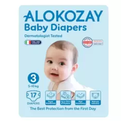 Alokozay Baby Diapers Size 3, 5-10kg- Pack of 17pcs