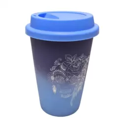 Kookee Ceramic Tall Coffee Tumbler with Silicone Lid- Blue