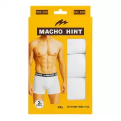 Macho Hint Metro Long Truck Plain White 3pcs- XXL