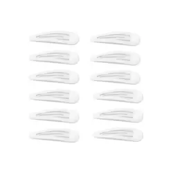 Fancy White Fashionable Tik Tak Hair Clips For Ladies- 12pcs
