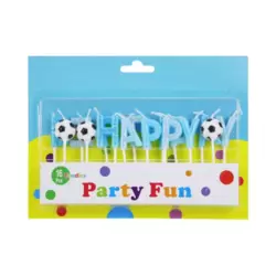 Party Fun Happy Birthday Text Cake Topper for Birthday Cake Decoration- Blue