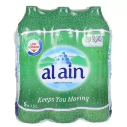 Al Ain Bottled Drinking Water, Pure Low Sodium Water, Pack of 6 Bottles- 6 X 1.5Ltr