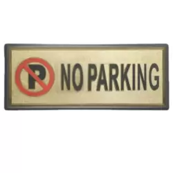 Italo Golden No Parking Printed Sticker with Symbol- 28X11cm