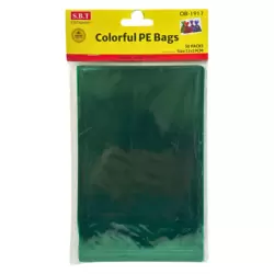SBT Stationery Colorful Polythene Bags 50pcs With Water Proof 12X19cm- Green