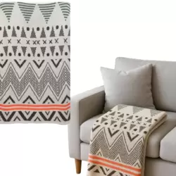 Soft And Cozy Knitted Throw Blanket In Geometrical Pattern- 130X170cm