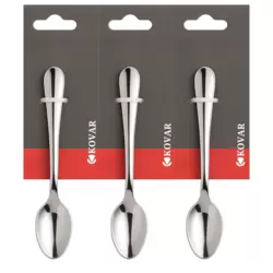 Kovar Elegant Stainless Steel Gray Coffee Spoon Plain Design Small Size- 3pcs