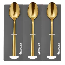 Kovar Stainless Steel Plain Golden Electroplated Table Spoon Set- 3pcs