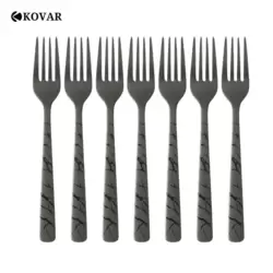 Kovar Stainless Steel Black Cake Fork Set- 6pcs