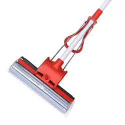 Kovar Self Wringer Magic Roller PVA Sponge Mop With Telescopic Trigger Up Handle- Red