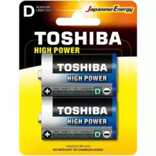 Toshiba High Power Alkaline -D LR20 1.5V Battery, Pack of 2 pcs