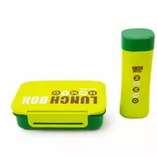 Microwave Safe Airtight Lunch Box And Water Bottle Set With Double Lock For Office,School,Home - Gre