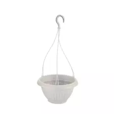 Hanging Planter Basket Indoor Outdoor Plastic Plant Flower Hanging Pots Garden Decor for Balcony Garden, White