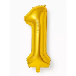 Number Letter 1 Aluminum Hanging Foil Balloon for Wedding and Party Decoration - Golden Color