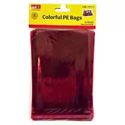 SBT Stationery Colorful Polythene Bags 50pcs With Water Proof 12X19cm- Red