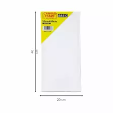 Basic Art and Craft Canvas Board, Cotton Canvas Frame 20X40cm- White