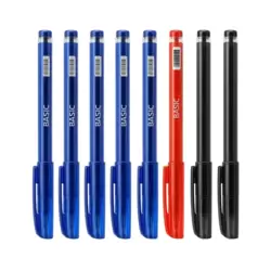 Basic Erasable Assorted 8pc Gel Ink Pen Set - Black/Red/Blue