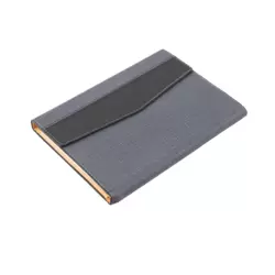 Refillable Lined Paper And PU Leather Magnetic Flip Cover Journal Notebook- Black