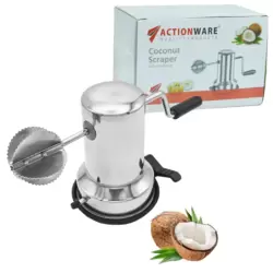 Actionware Stainless Steel Coconut Grater Scraper With Vacuum Base- Silver