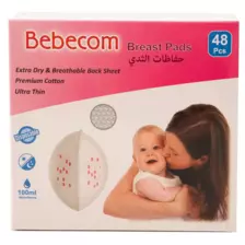 Bebecom Breast Pads, Extra Dry and Breathable Back Sheet- 48 Pcs