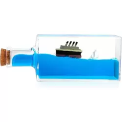 Unsinkable Titanic Fluid Wave Cruise Ship Bottle Simulator of Love and Eternity- Blue