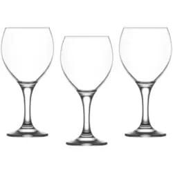 Lav Misket Goblet Clear Wine Glassware Set 365CC- 3pcs
