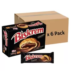 Ulker Biskrem Cocoa Cream Filled Cookies- 6 Box of 12X36gms Bulk Pack