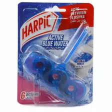 Harpic Active Blue Water Floral Burst Toilet Cleaner Rim Block 35gms