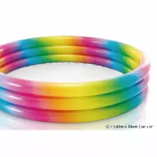 Intex Rainbow Ombre Pool for babies, Designed with bright, Colorful Geometric Shapes, Perfect Soluti