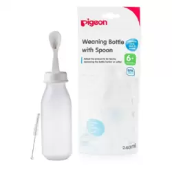 Pigeon BPA Free Weaning Feeder Bottle With Spoon For 6+ months- 240ml