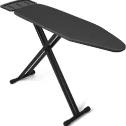 Foldable Powder Coated Carbon Steel Ironing Board In Plain Matte Black Finish- Black