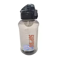Super Big Printed Leakproof Sport Drinking Water Bottle- Black