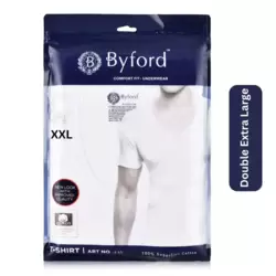 Byford Mens White Round Neck Cotton Vest With Sleeve- XXL Size