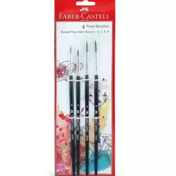 Faber Castell Round Pony Hair Painting Brush in 0, 2, 4 and 6 Size- 4pcs