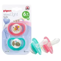 Pigeon Minilight 6+ Months M Size Pacifier For Girl Baby- 2pcs