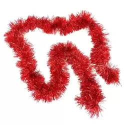 Tinsel Garland for Christmas Halloween New Year Decoration- Red