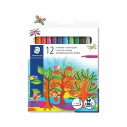 Staedtler Fibre Tip Coloring Pen With Washable Ink- 12pcs
